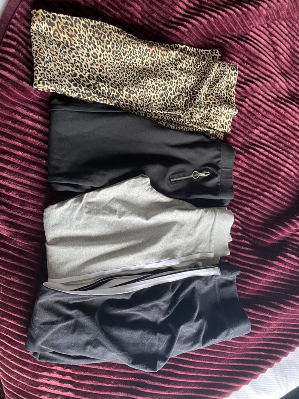 Kids Leopard Print and Solid Black Leggings - Pack